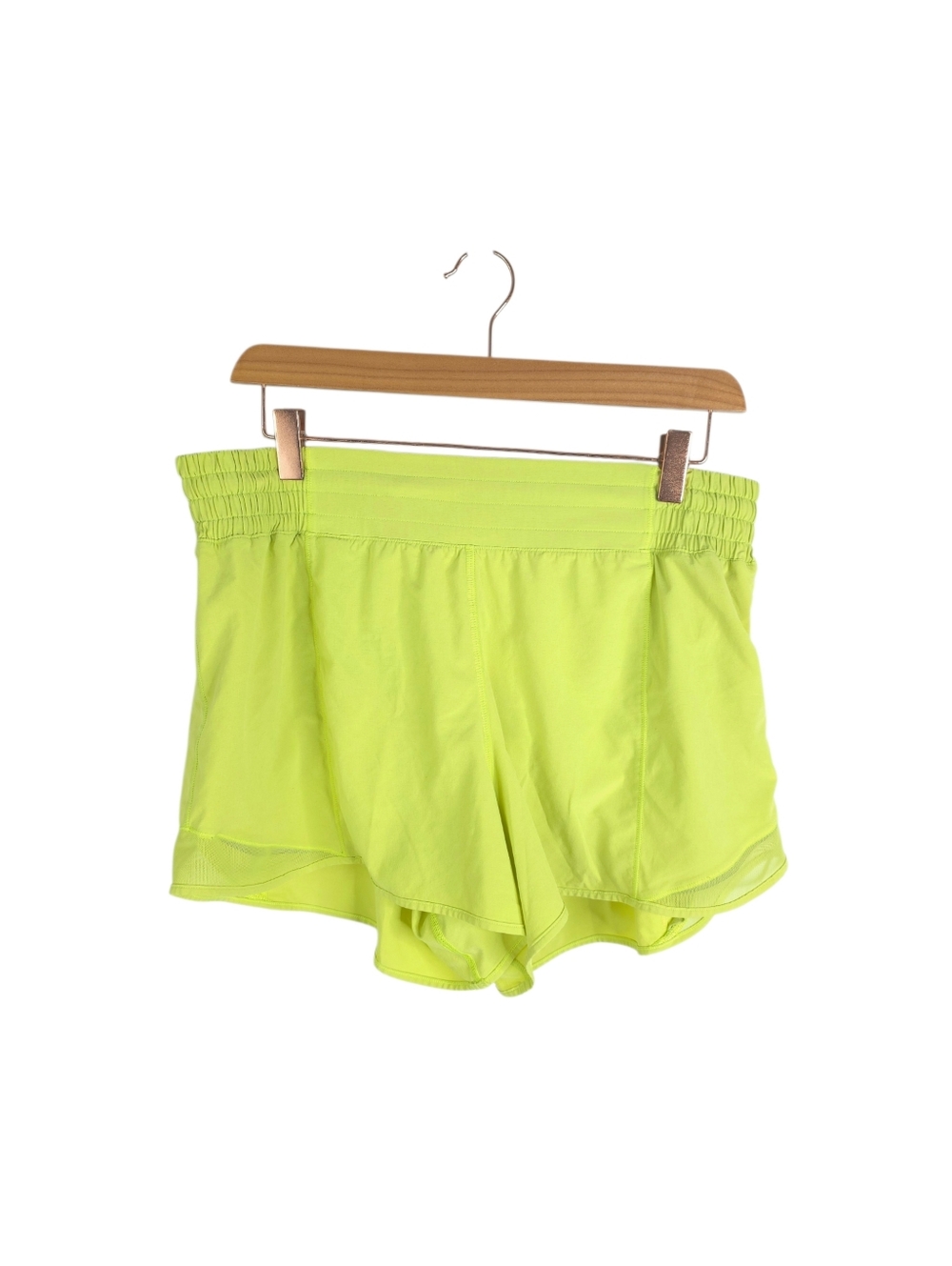 Lululemon Hotty Hot Lined Short 4" Electric Lemon Sz 12 - Picture 4 of 8